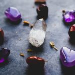 purple and white heart shaped stones